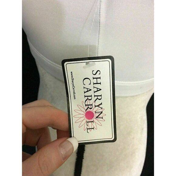 Sharyn Carroll Womens New W Tag Solid White Athletic Sports Bra Top Xs - Picture 4 of 8
